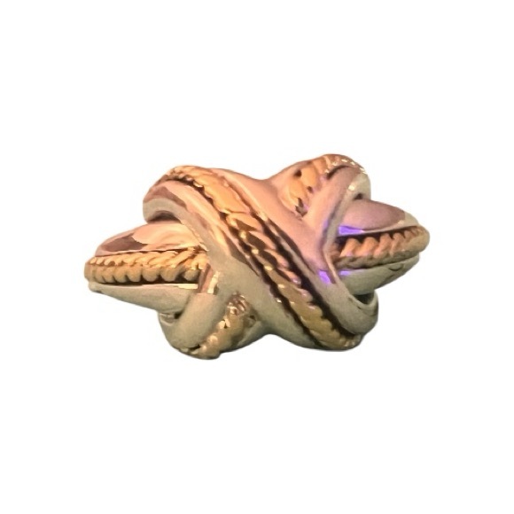 Tiffany & Co Vintage Crossover X Ring Sterling Silver & 18K Gold Size 7.25 - Picture 2 of 9